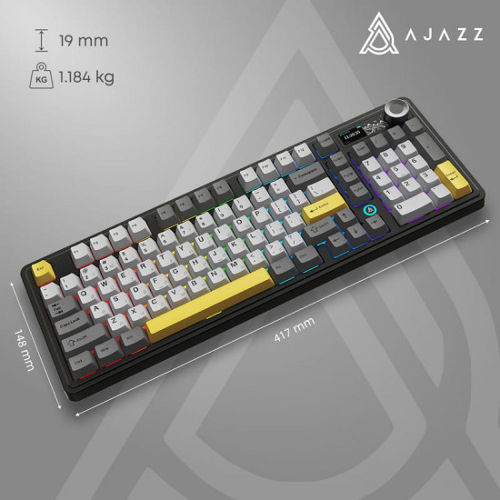 Клавіатура бездротова Ajazz AK980 V2 Gift Switch V2 Black (AK980-V2-G-BGY)