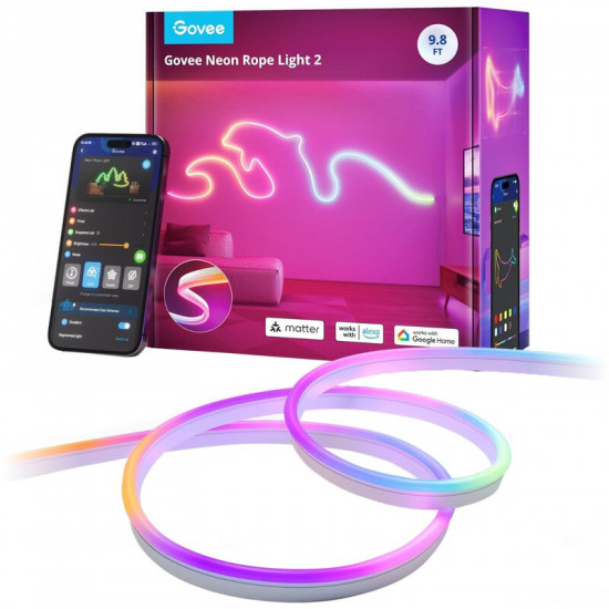 Світлодіодна стрічка розумна Govee H61D3 Neon Rope Light 2, 3 м, White (H61D3301)