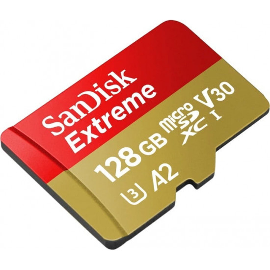 Карта пам`ятi MicroSDXC 128GB UHS-I/U3 Class 10 SanDisk Extreme A2 R190/W90MB/s (SDSQXAA-128G-GN6MN)