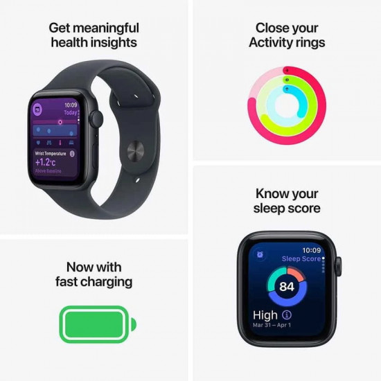 Смарт-годинник Apple Watch SE 3 GPS 44mm Starlight Aluminium Case with Starlight Sport Band - S/M (MEHG4RK/A)