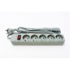 Фільтр живлення ProLogix (PRS-075P5-30G) 0.75 мм, 5 розеток, 3 м, сірий_акція