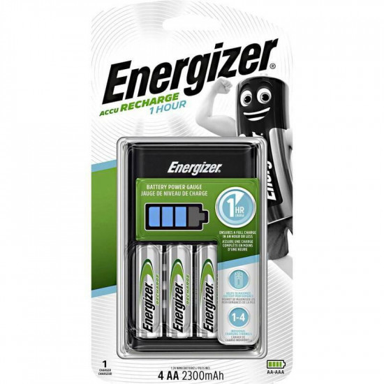 Зарядний пристрій Energizer Accu Recharge 1 HOUR AA/AAA Ni-Mh/Ni-Cd AA/HR06 2300mA BL 4шт