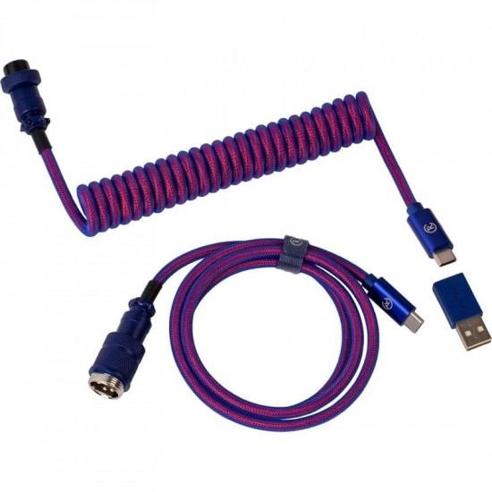 Кабель для клавіатури Keychron Premium Coiled Aviator Cable Straight Purpule (CAB1_KEYCHRON)