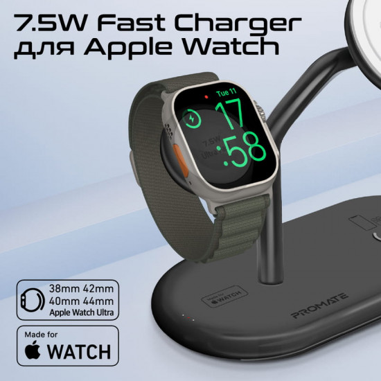 Бездротовий зарядний пристрій Promate Synergy-Pro MagSafe 57W Black