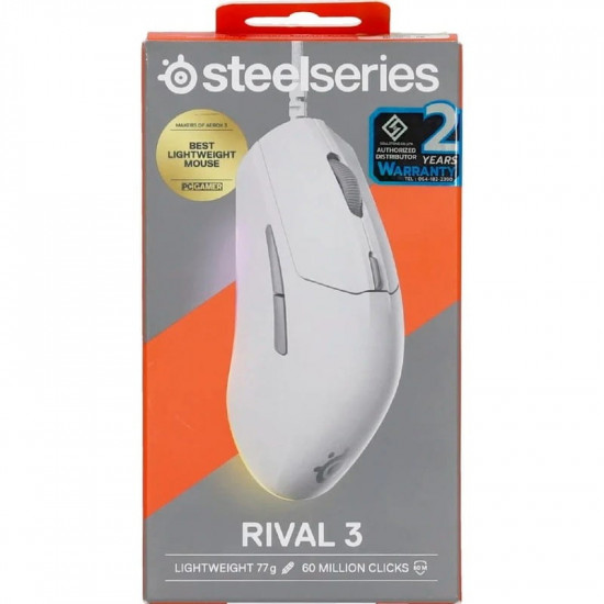 Миша SteelSeries Rival 3 Gen 2 RGB White (62516)