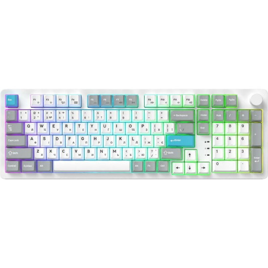 Клавіатура бездротова GamePro Asgard Drakkar Keychron Super Red Switch White (MK305WH)