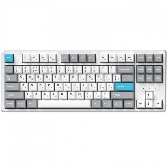 Клавіатура бездротова GamePro Asgard Ragnar Keychron Super Red Switch White (MK285WH)