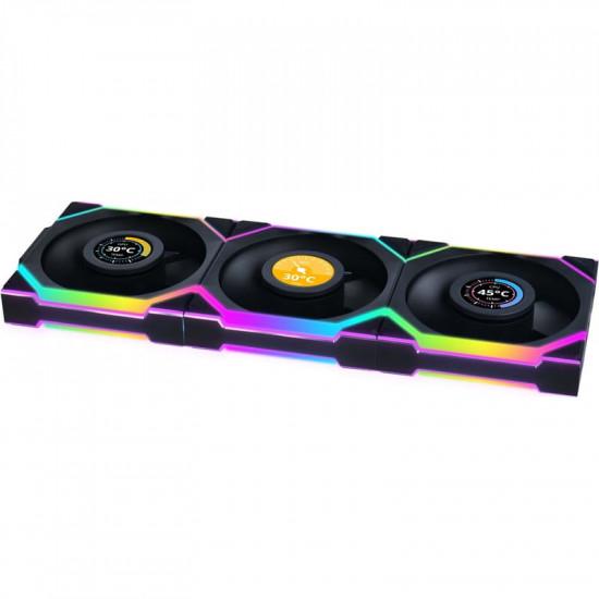 Вентилятор Lian Li Uni Fan SL Wireless LCD 120-3 Reverse Black (G99.12RSLLCD1W3B.00)
