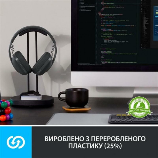 Bluetooth-гарнітура Logitech Zone Vibe 100 Wireless Graphite (981-001213)