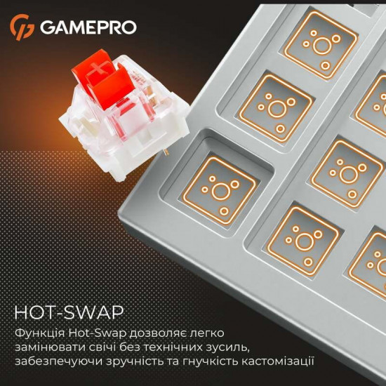 Клавіатура GamePro Genesis Joker MK124W Outemu Red Swithes USB White