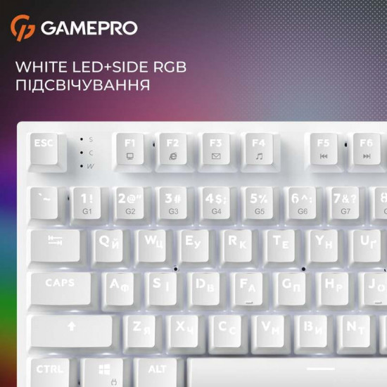Клавіатура GamePro Genesis Joker MK124W Outemu Red Swithes USB White