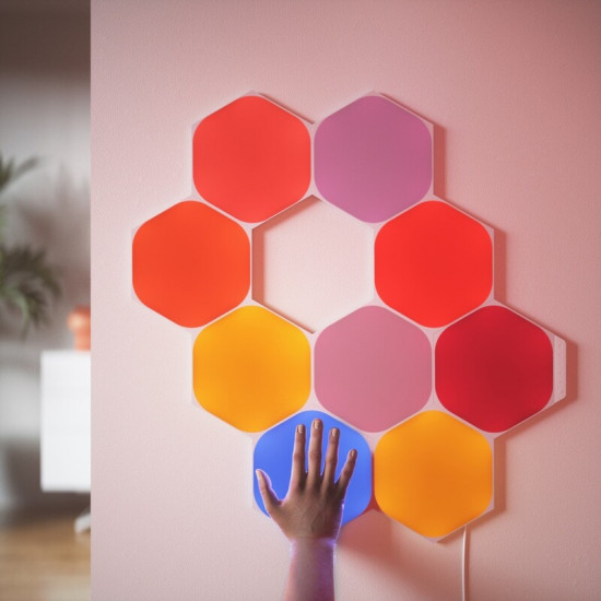 Розумна система освітлення Nanoleaf Shapes Hexagon Starter Kit Apple HomeKit, 9 шт. (NL42-0002HX-9PK)