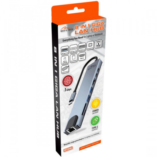 USB-хаб Media-Tech USB Type-C 8-в-1 (MT5046)