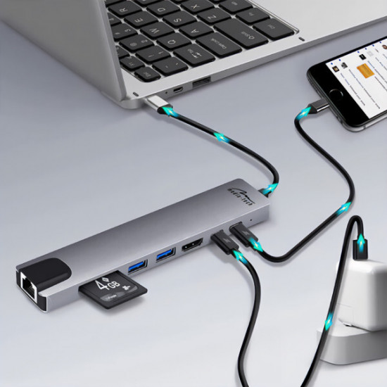 USB-хаб Media-Tech USB Type-C 8-в-1 (MT5046)