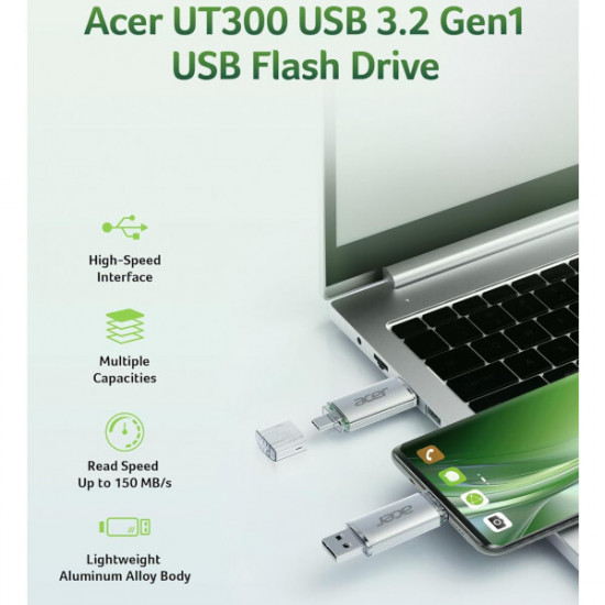 Флеш-накопичувач USB3.2 256GB Type-C Acer UT300 Metal