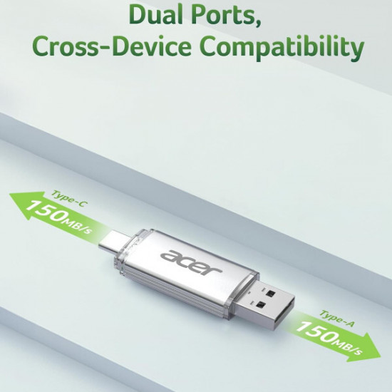 Флеш-накопичувач USB3.2 256GB Type-C Acer UT300 Metal