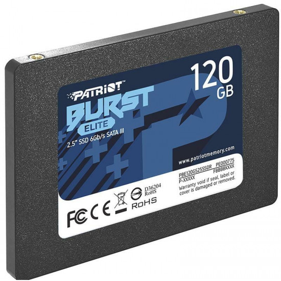 Накопичувач SSD  120GB Patriot Burst Elite 2.5" SATAIII TLC (PBE120GS25SSDR)